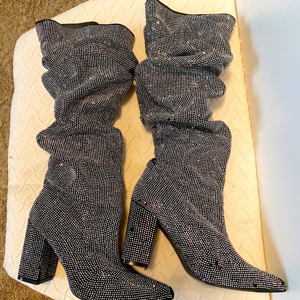 Size 8 Thalia All jeweled slouch boot.